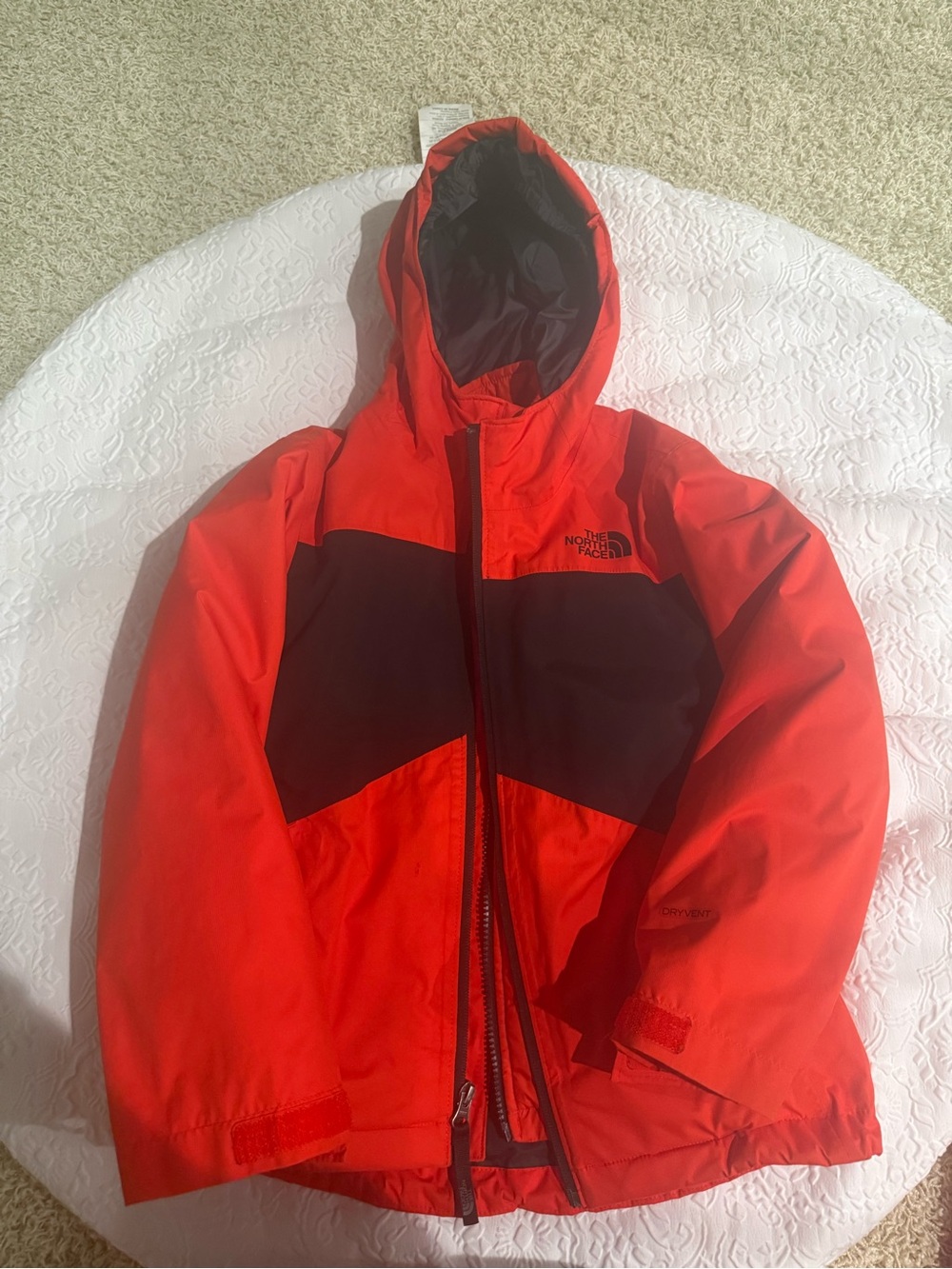 The North Face Red and Black Hooded Outdoor Jacket